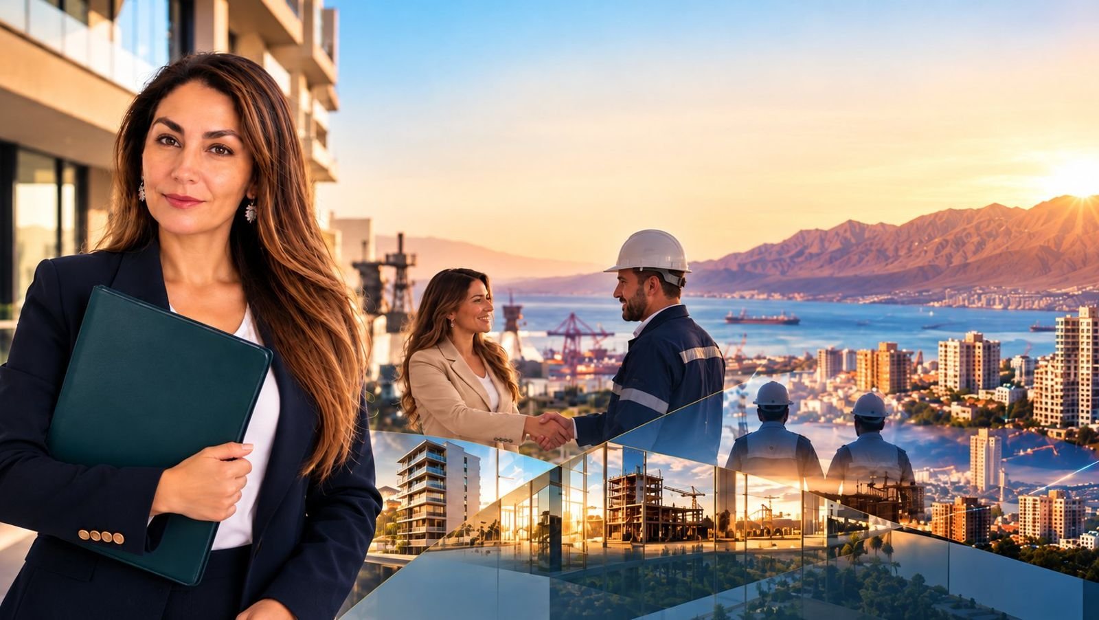 Katica junto a profesionales y la ciudad de Antofagasta